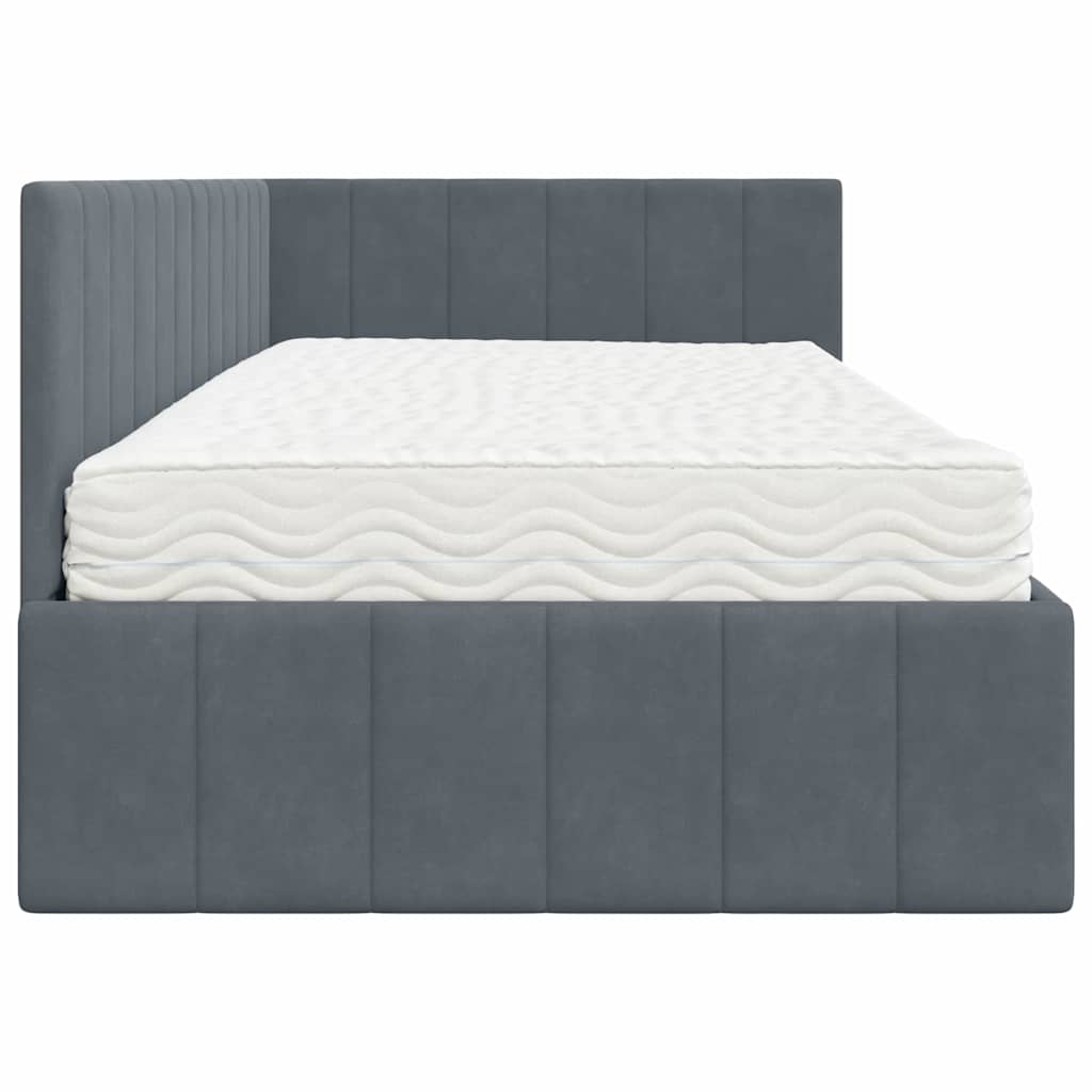 Struttura Letto Angolare con Materasso 2 pcs Grigio Velluto | homemem39