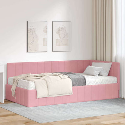 Struttura Letto Angolare con Materasso 2 pcs Grigio Velluto