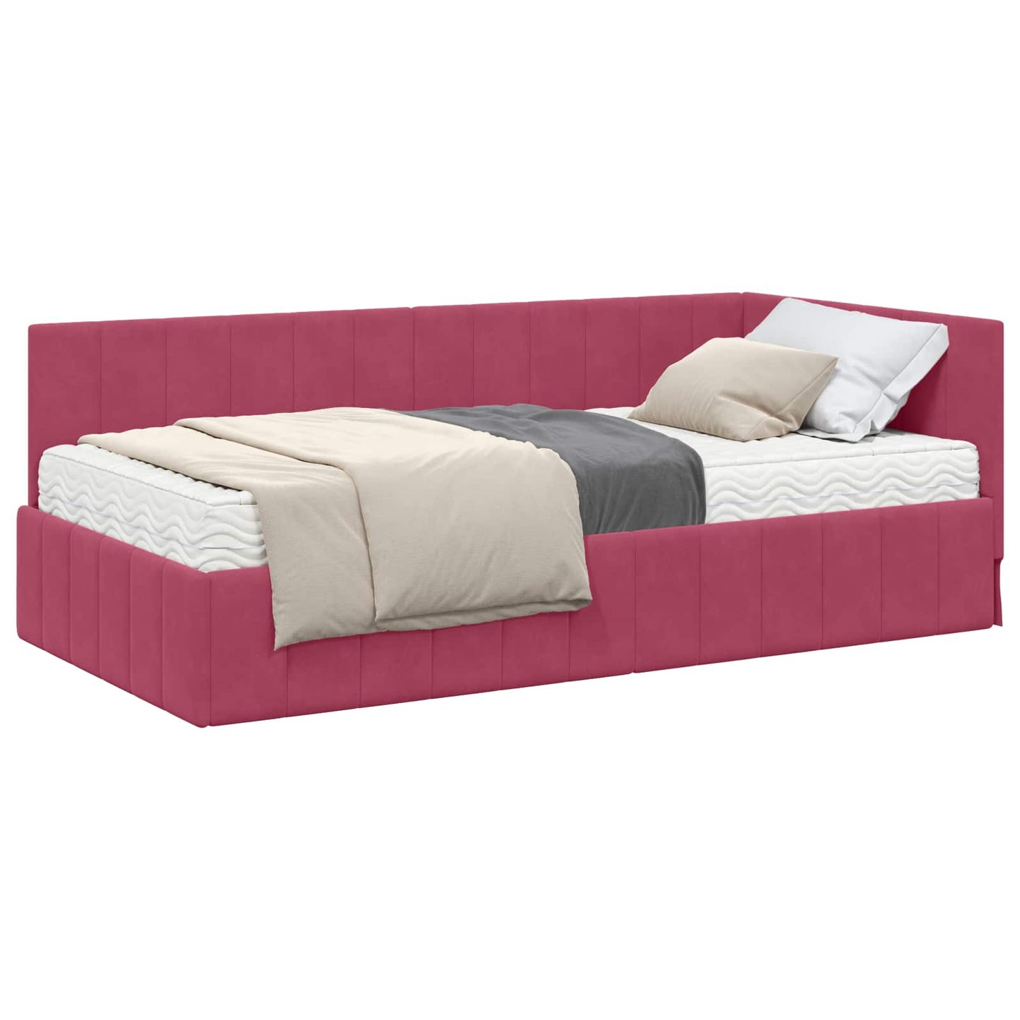 Struttura Letto Angolare con Materasso 2 pcs Verde Velluto | homemem39