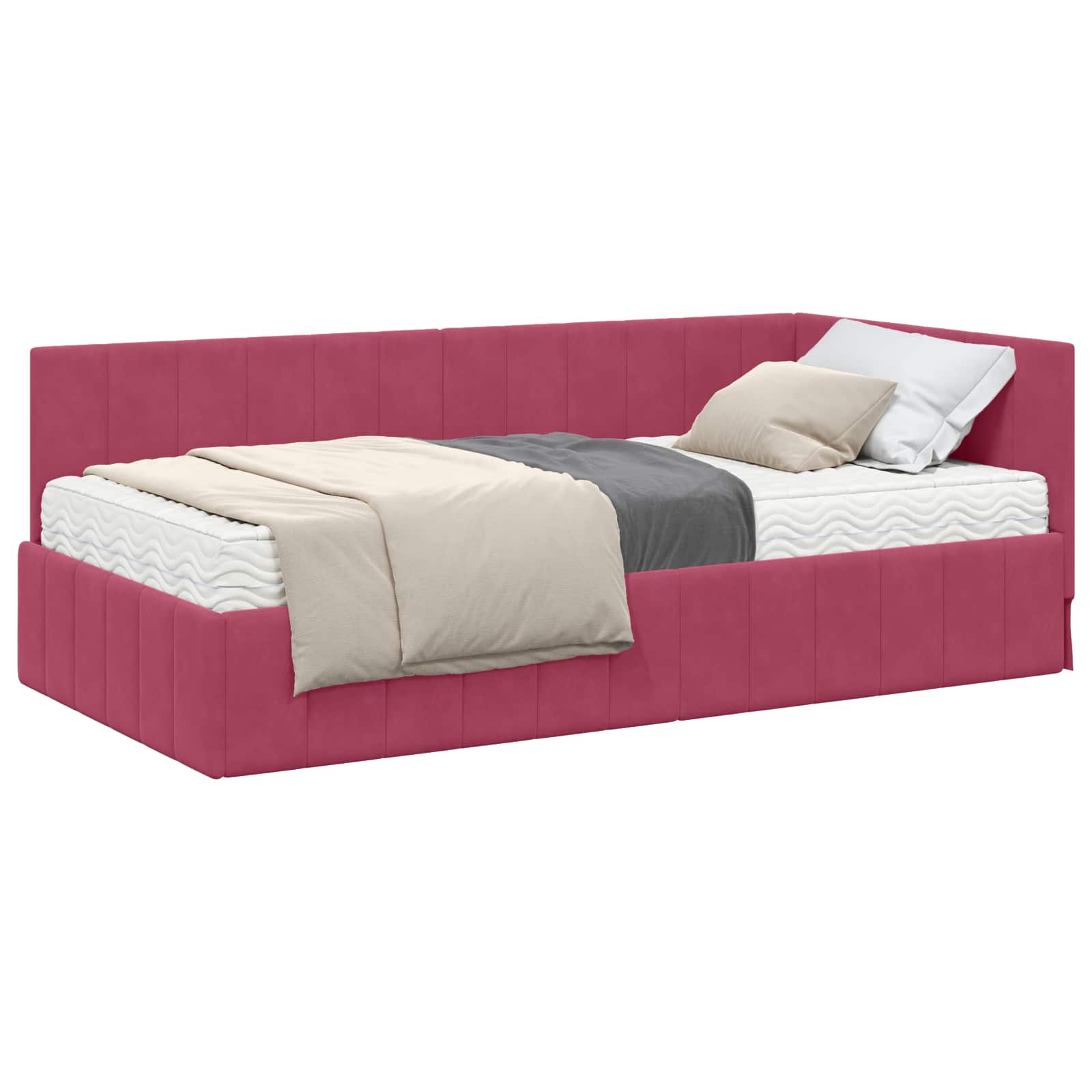 Struttura Letto Angolare con Materasso 2 pcs Verde Velluto | homemem39