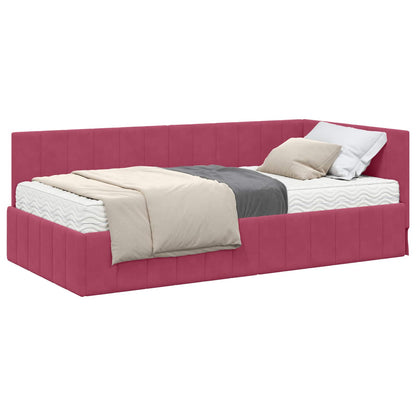 Struttura Letto Angolare con Materasso 2 pcs Verde Velluto | homemem39