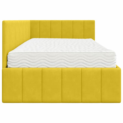 Struttura Letto Angolare con Materasso 2 pcs Giallo Velluto | homemem39