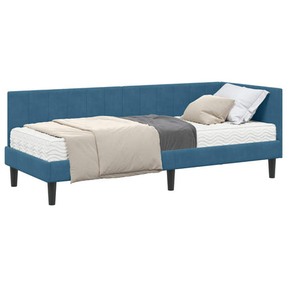 Struttura Letto Angolare con Materasso 2 pcs Blu Velluto | homemem39