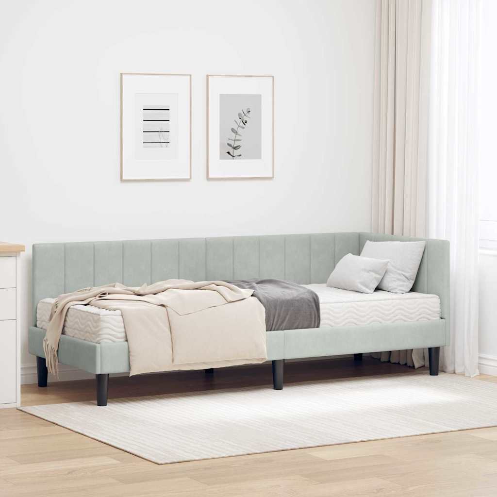 Struttura Letto Angolare con Materasso 2 pcs Grigio chiaro | homemem39