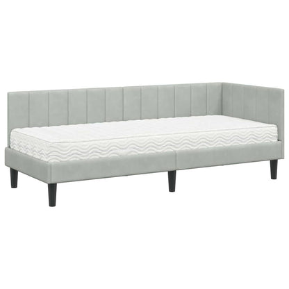 Struttura Letto Angolare con Materasso 2 pcs Grigio chiaro | homemem39