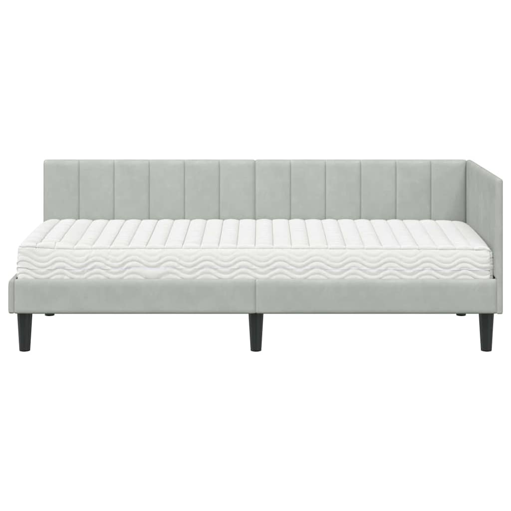 Struttura Letto Angolare con Materasso 2 pcs Grigio chiaro | homemem39
