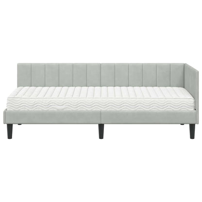 Struttura Letto Angolare con Materasso 2 pcs Grigio chiaro | homemem39