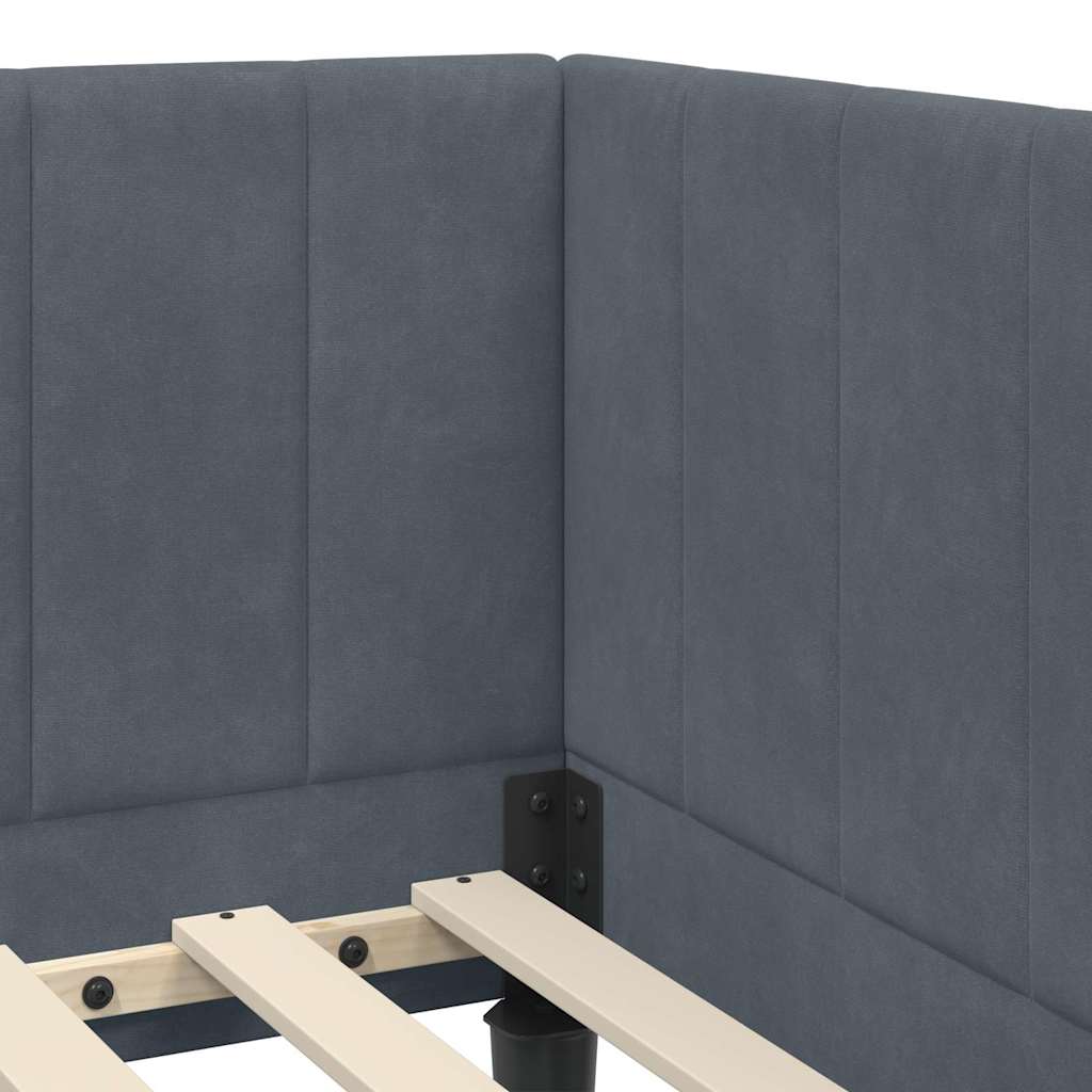 Struttura Letto Angolare con Materasso 2 pcs Grigio Velluto | homemem39