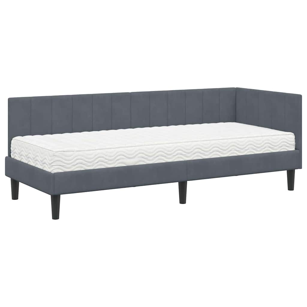 Struttura Letto Angolare con Materasso 2 pcs Grigio Velluto | homemem39
