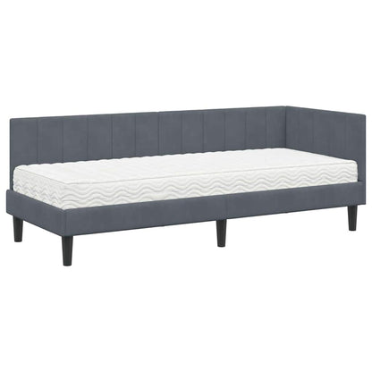 Struttura Letto Angolare con Materasso 2 pcs Grigio Velluto | homemem39