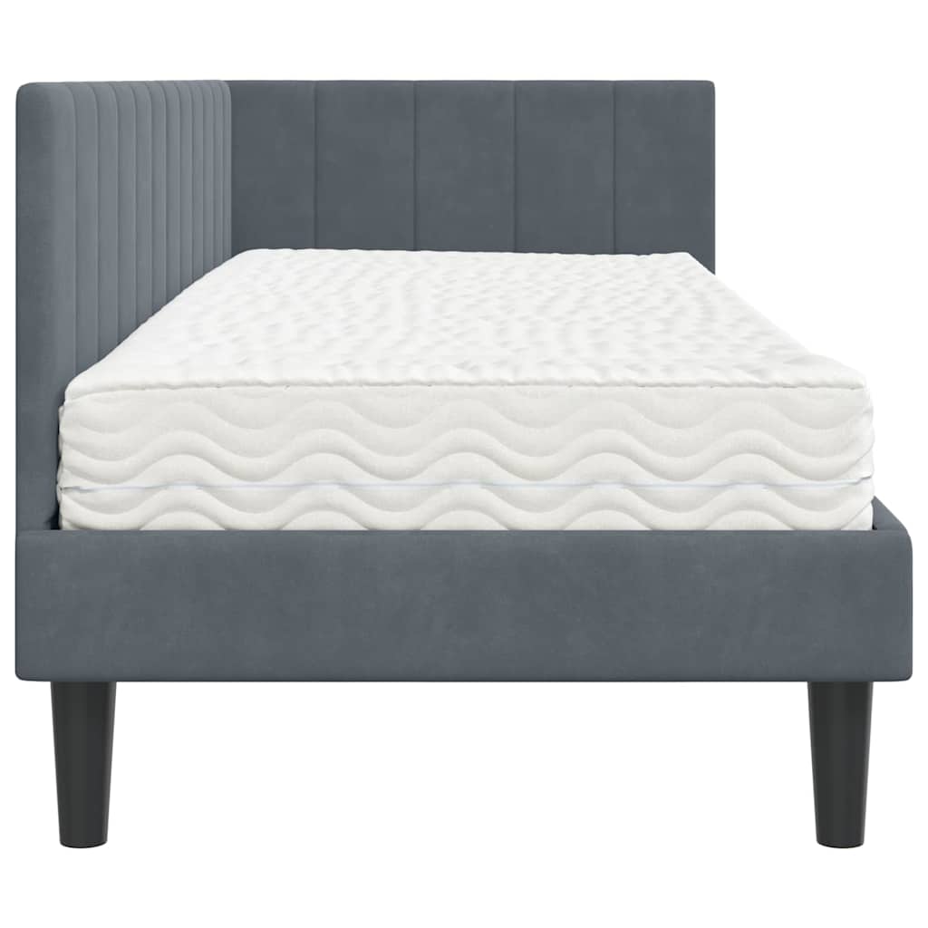Struttura Letto Angolare con Materasso 2 pcs Grigio Velluto | homemem39