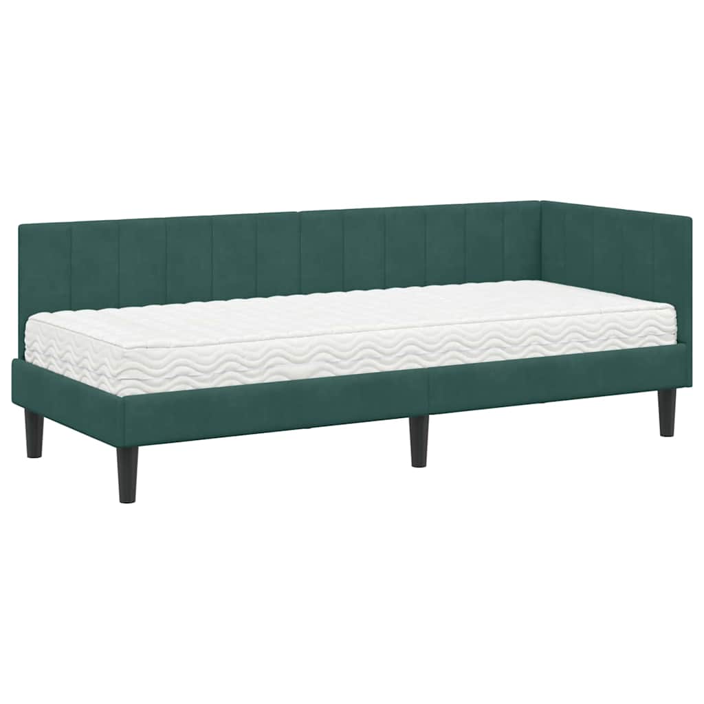 Struttura Letto Angolare con Materasso 2 pcs Verde Velluto | homemem39