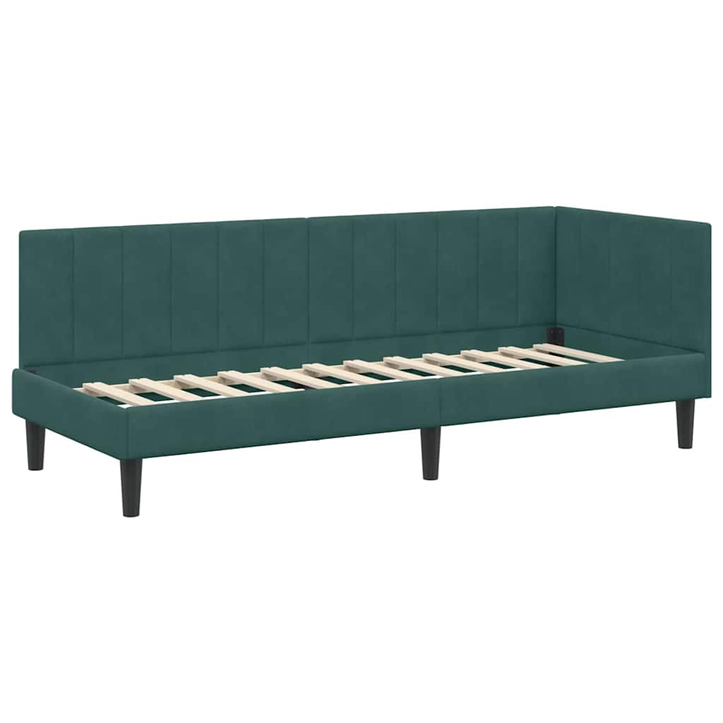 Struttura Letto Angolare con Materasso 2 pcs Verde Velluto | homemem39