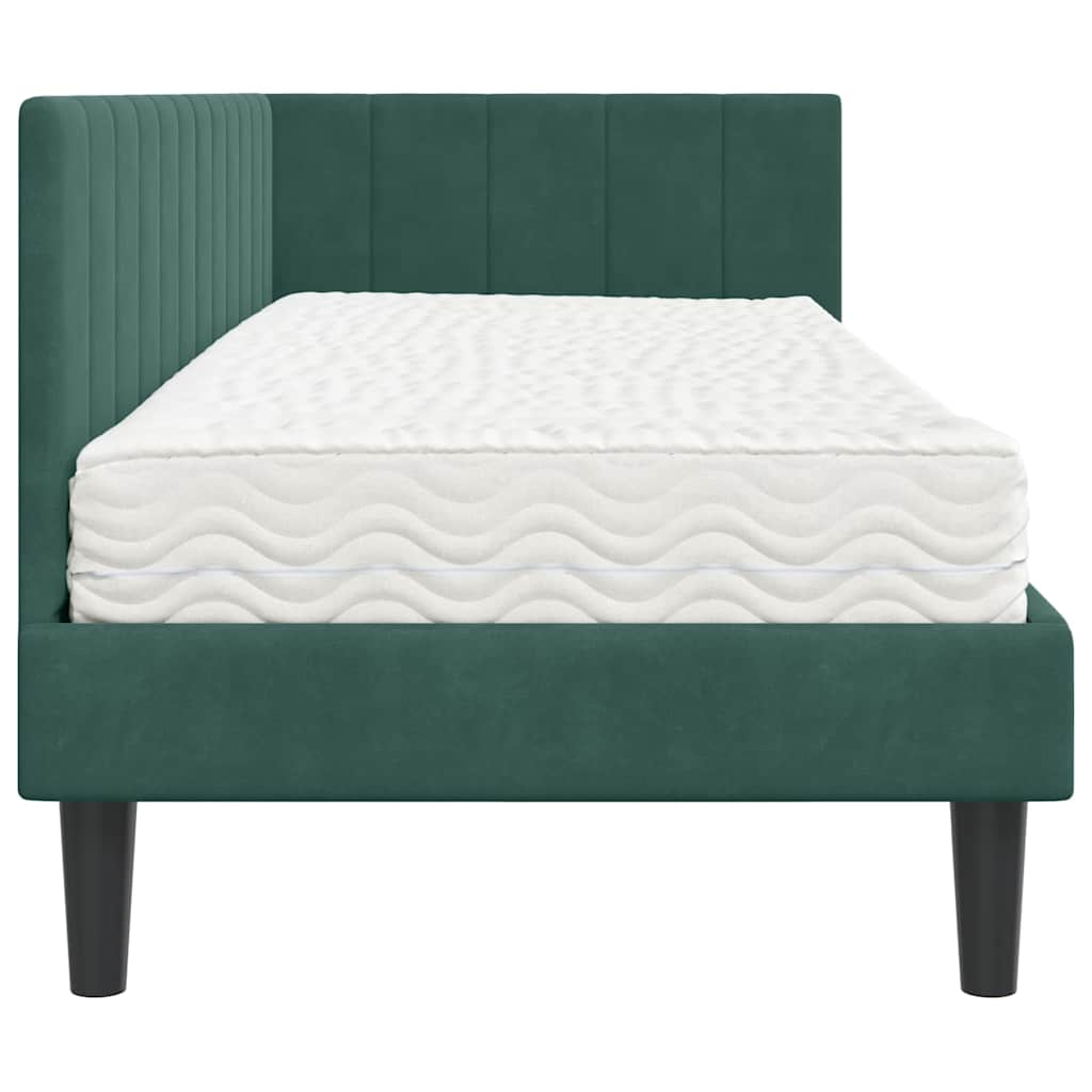 Struttura Letto Angolare con Materasso 2 pcs Verde Velluto | homemem39