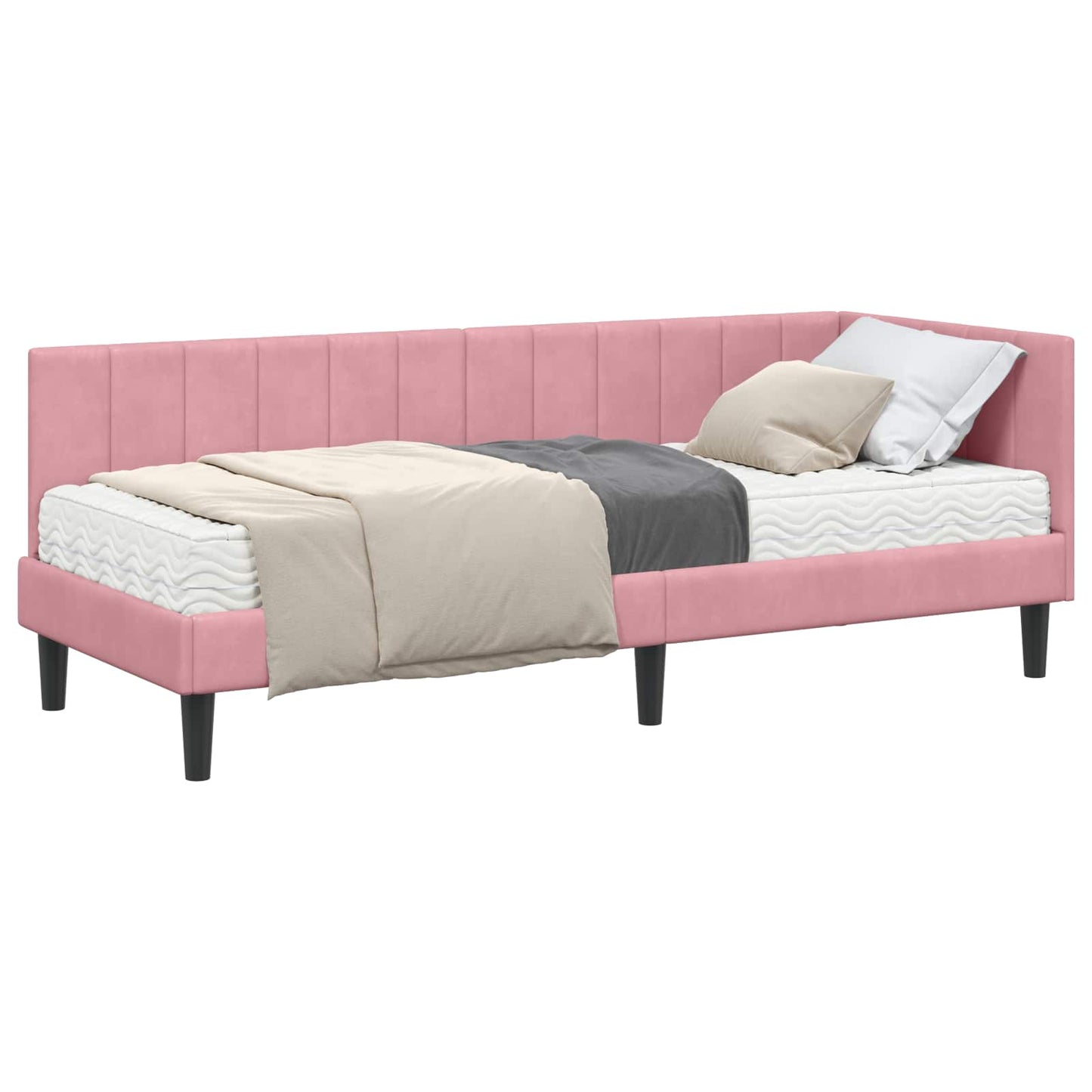 Struttura Letto Angolare con Materasso 2 pcs Grigio Velluto | homemem39