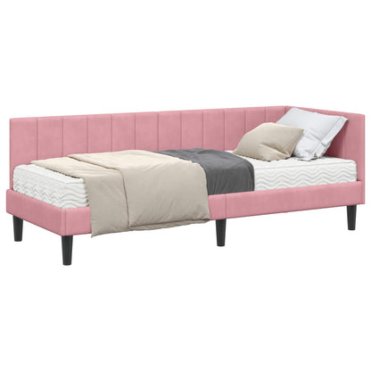 Struttura Letto Angolare con Materasso 2 pcs Grigio Velluto | homemem39