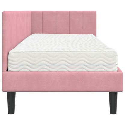Struttura Letto Angolare con Materasso 2 pcs Grigio Velluto | homemem39