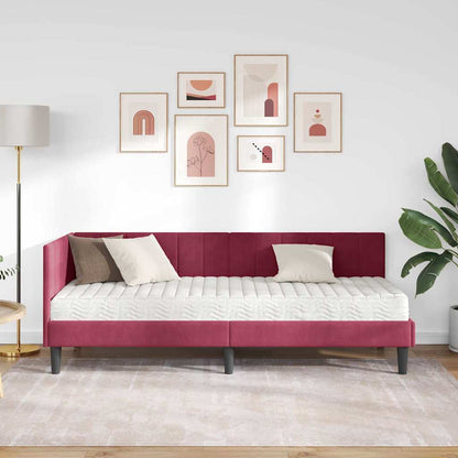 Struttura Letto Angolare con Materasso 2 pcs Verde Velluto | homemem39