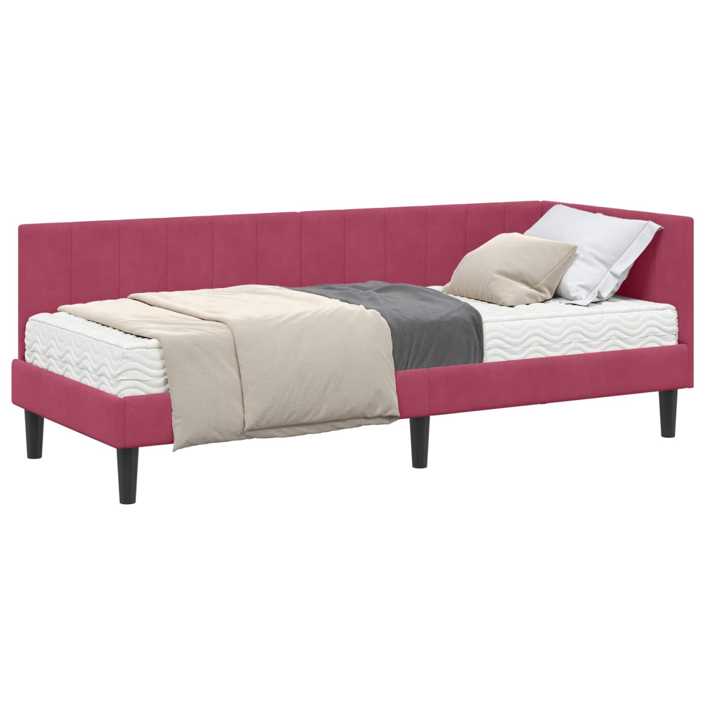 Struttura Letto Angolare con Materasso 2 pcs Verde Velluto | homemem39