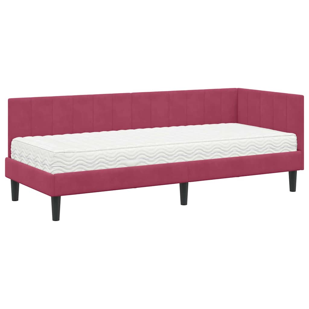 Struttura Letto Angolare con Materasso 2 pcs Verde Velluto | homemem39