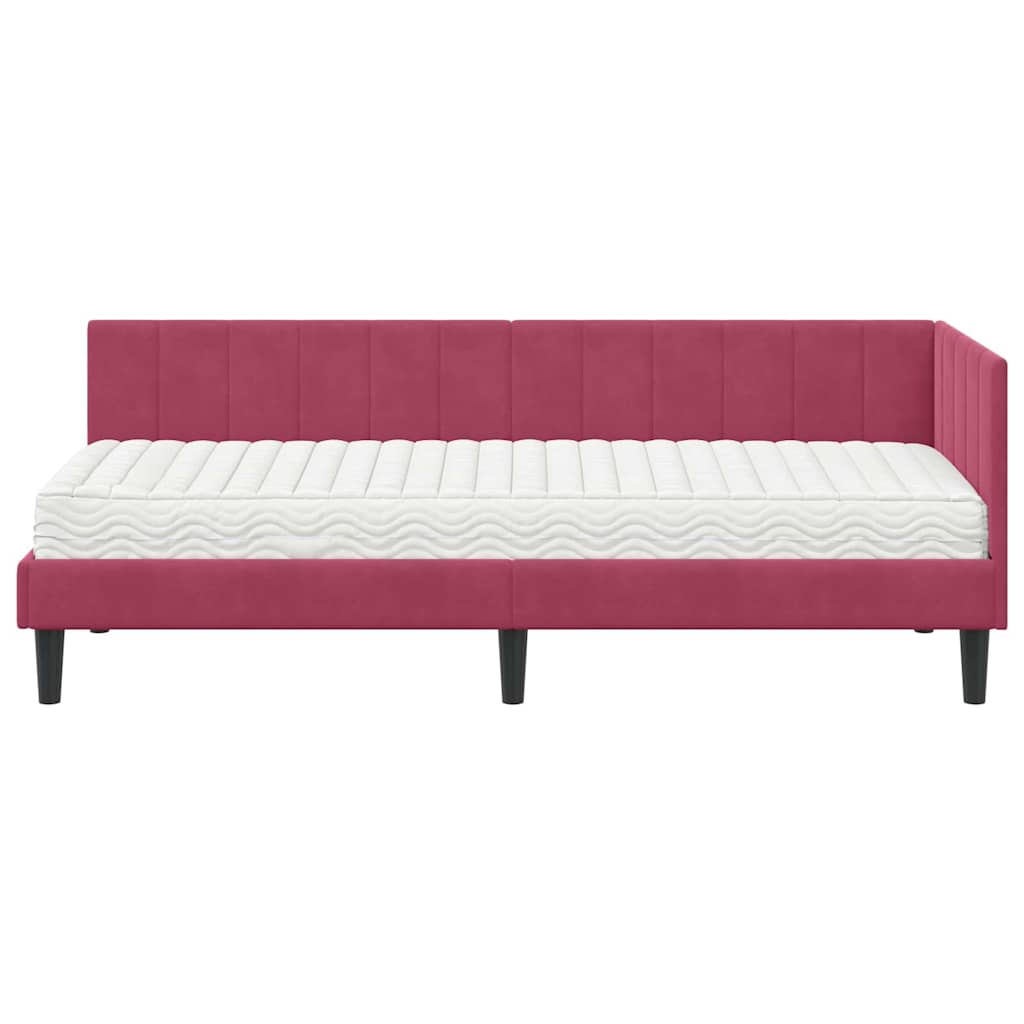 Struttura Letto Angolare con Materasso 2 pcs Verde Velluto | homemem39