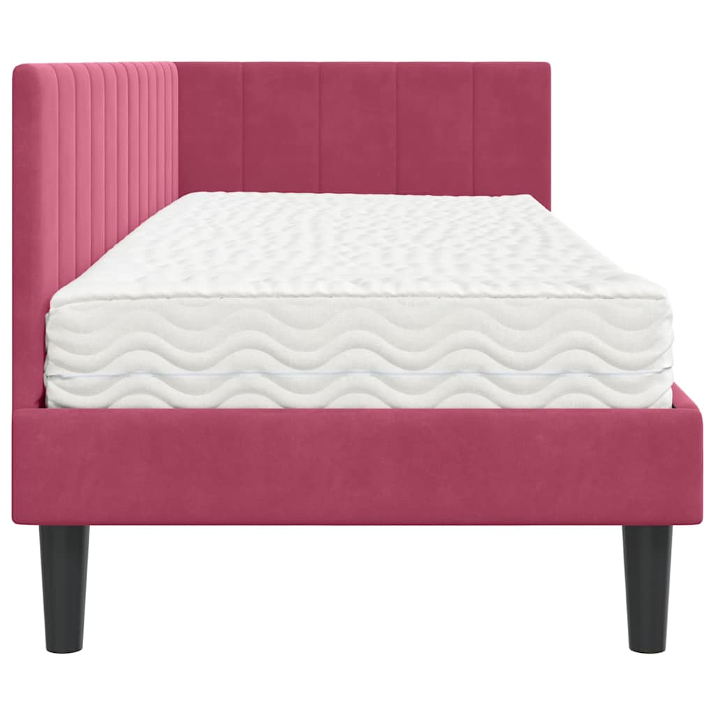 Struttura Letto Angolare con Materasso 2 pcs Verde Velluto | homemem39