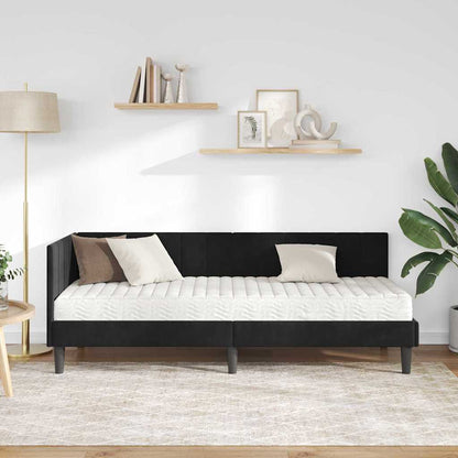Struttura Letto Angolare con Materasso 2 pcs Nero Velluto | homemem39