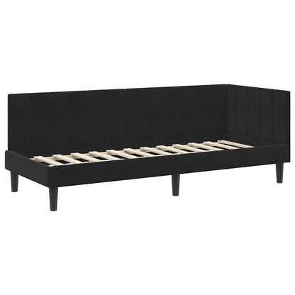 Struttura Letto Angolare con Materasso 2 pcs Nero Velluto | homemem39