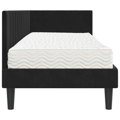 Struttura Letto Angolare con Materasso 2 pcs Nero Velluto | homemem39