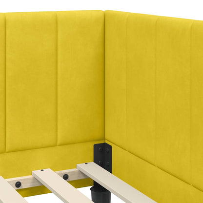 Struttura Letto Angolare con Materasso 2 pcs Giallo Velluto - homemem39