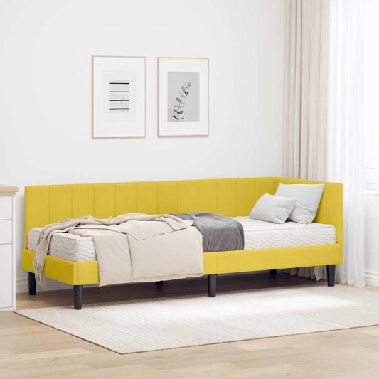 Struttura Letto Angolare con Materasso 2 pcs Giallo Velluto | homemem39