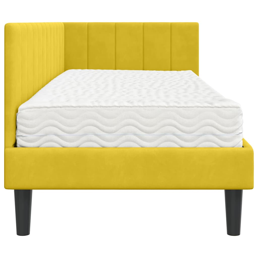 Struttura Letto Angolare con Materasso 2 pcs Giallo Velluto - homemem39