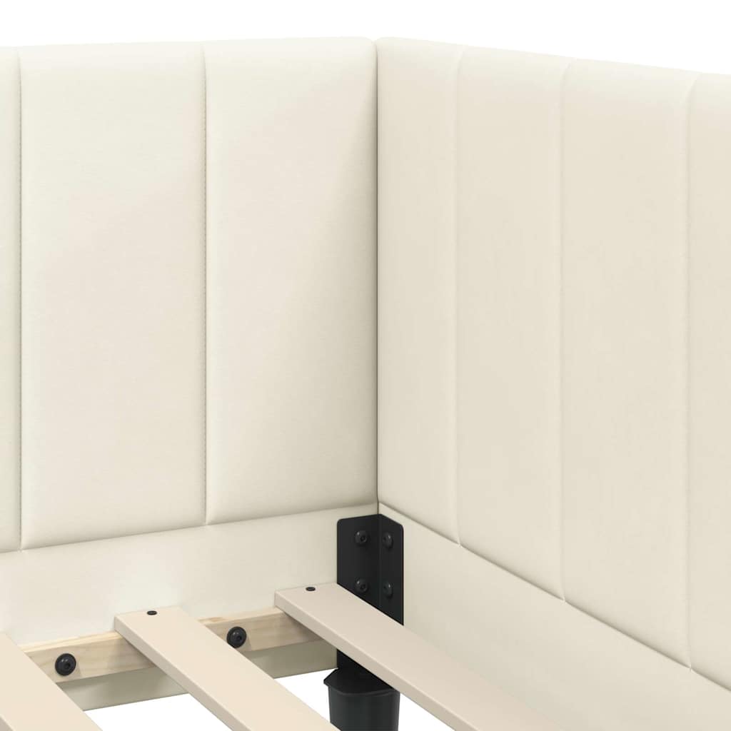 Struttura Letto Angolare con Materasso 2 pcs Crema Velluto | homemem39