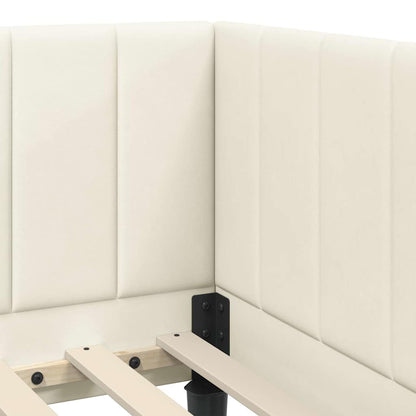 Struttura Letto Angolare con Materasso 2 pcs Crema Velluto | homemem39
