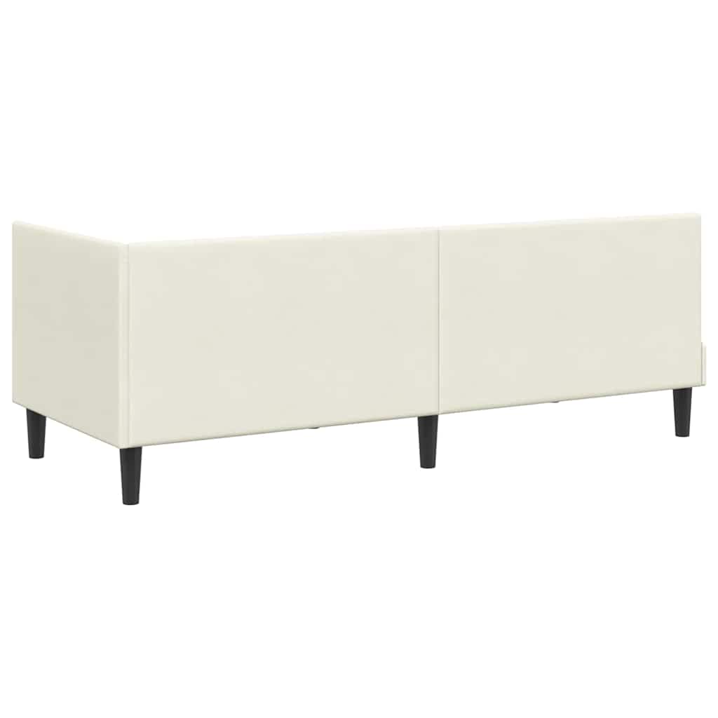 Struttura Letto Angolare con Materasso 2 pcs Crema Velluto | homemem39