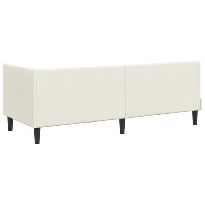 Struttura Letto Angolare con Materasso 2 pcs Crema Velluto | homemem39