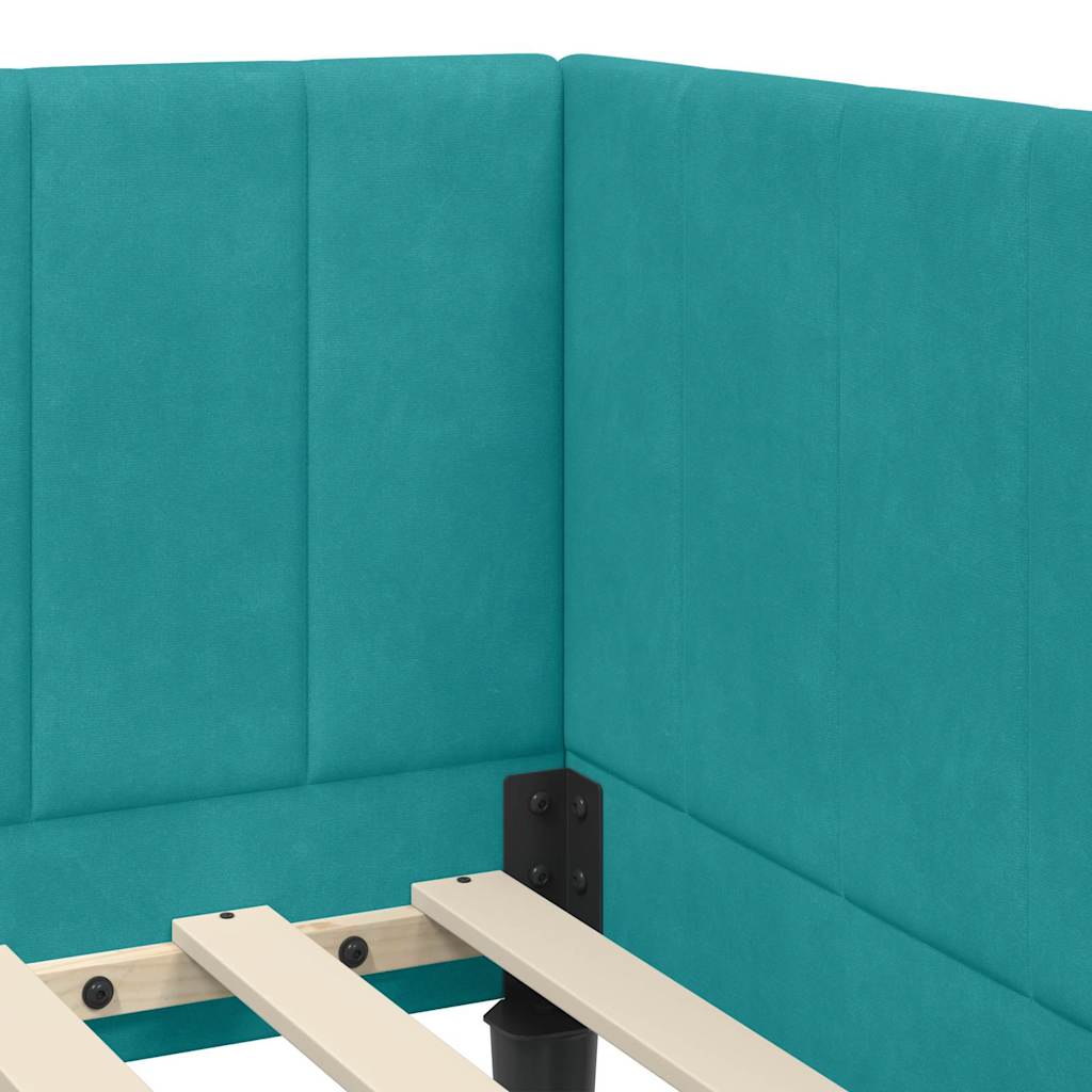 Struttura Letto Angolare con Materasso 2 pcs Turchese Velluto | homemem39