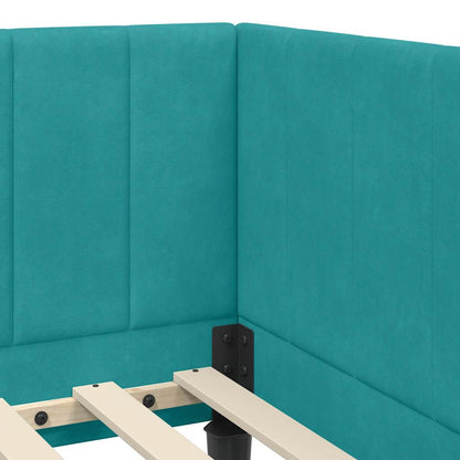 Struttura Letto Angolare con Materasso 2 pcs Turchese Velluto | homemem39