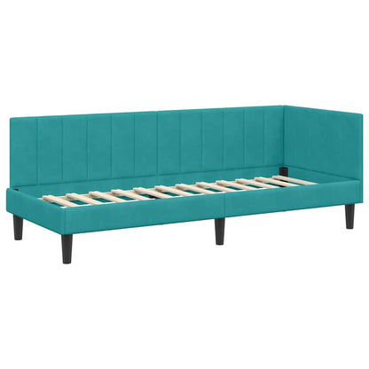 Struttura Letto Angolare con Materasso 2 pcs Turchese Velluto | homemem39