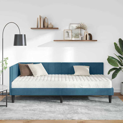 Struttura Letto Angolare con Materasso 2 pcs Blu Velluto | homemem39