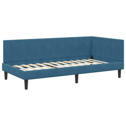 Struttura Letto Angolare con Materasso 2 pcs Blu Velluto | homemem39