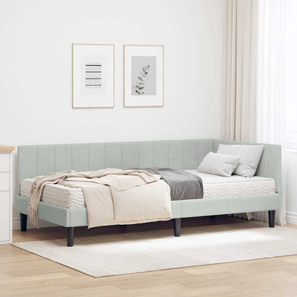 Struttura Letto Angolare con Materasso 2 pcs Grigio chiaro | homemem39