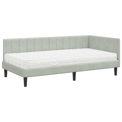 Struttura Letto Angolare con Materasso 2 pcs Grigio chiaro | homemem39