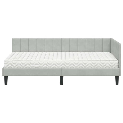 Struttura Letto Angolare con Materasso 2 pcs Grigio chiaro | homemem39