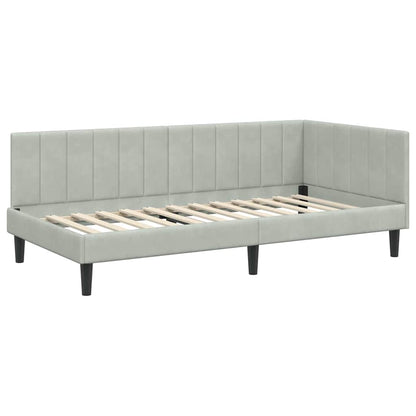 Struttura Letto Angolare con Materasso 2 pcs Grigio chiaro | homemem39