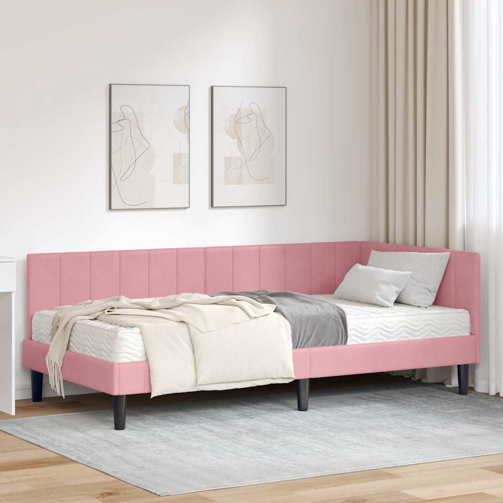 Struttura Letto Angolare con Materasso 2 pcs Grigio Velluto | homemem39