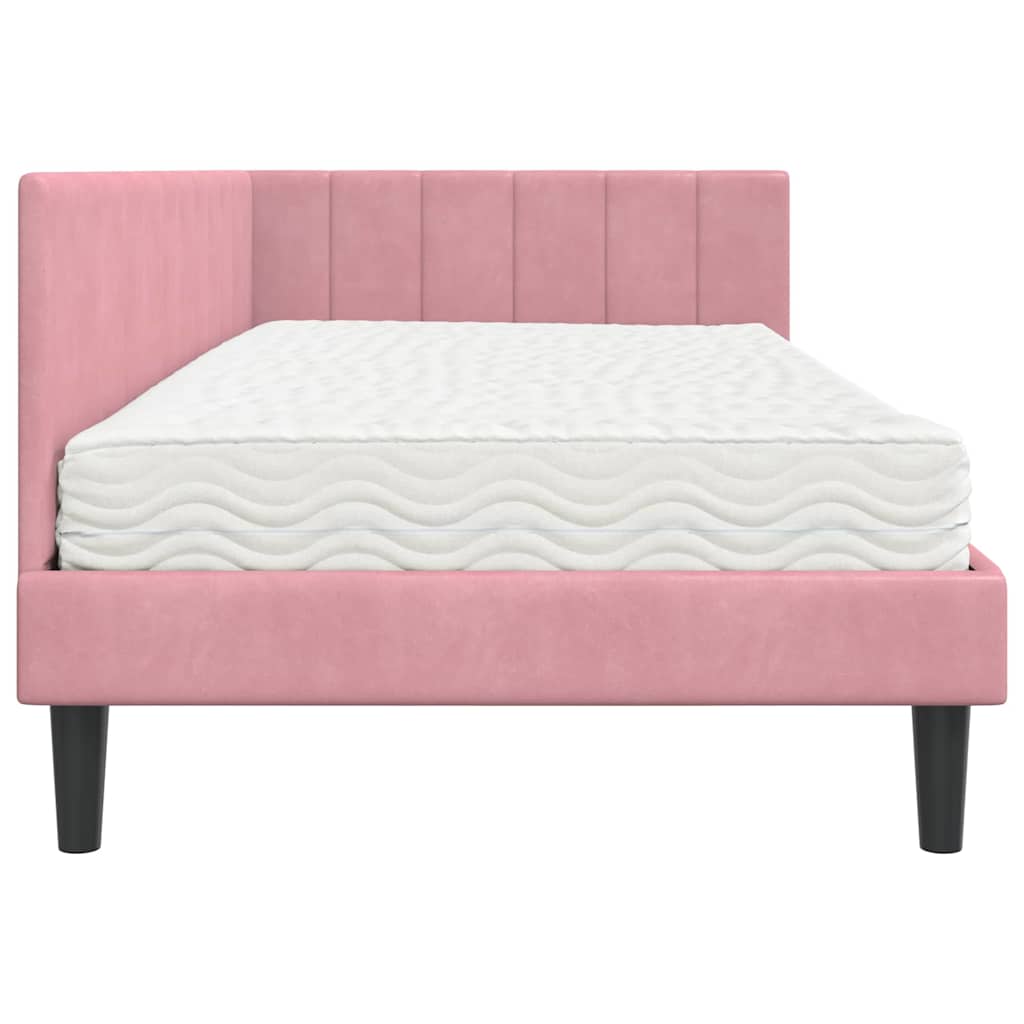 Struttura Letto Angolare con Materasso 2 pcs Grigio Velluto | homemem39