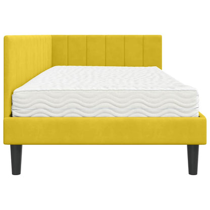 Struttura Letto Angolare con Materasso 2 pcs Giallo Velluto | homemem39