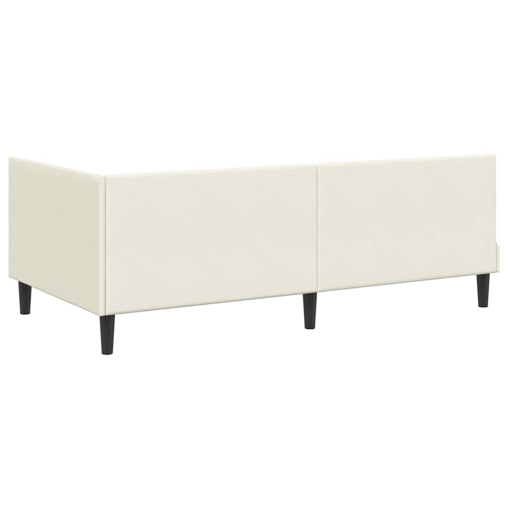 Struttura Letto Angolare con Materasso 2 pcs Crema Velluto | homemem39