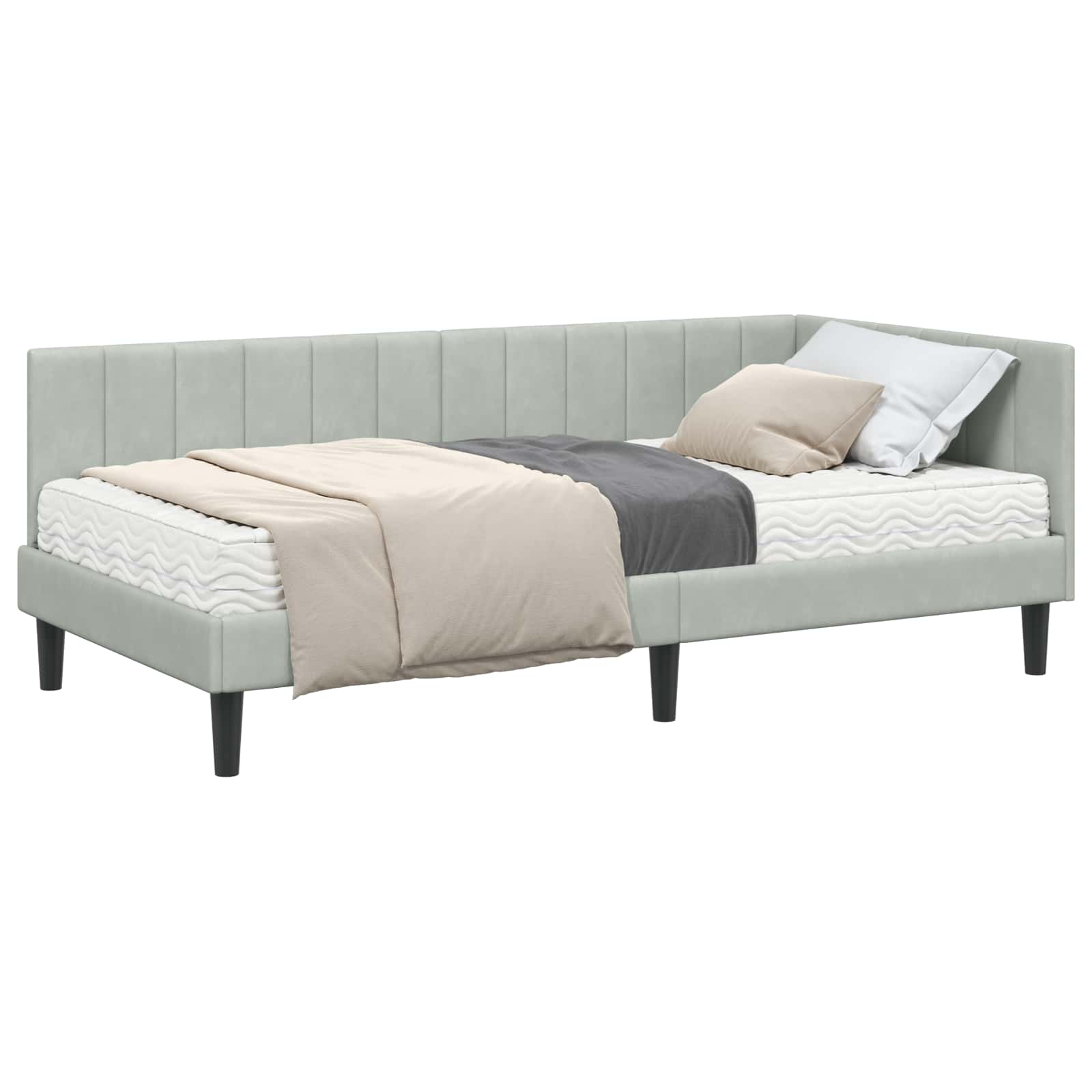 Struttura Letto Angolare con Materasso 2 pcs Grigio chiaro | homemem39